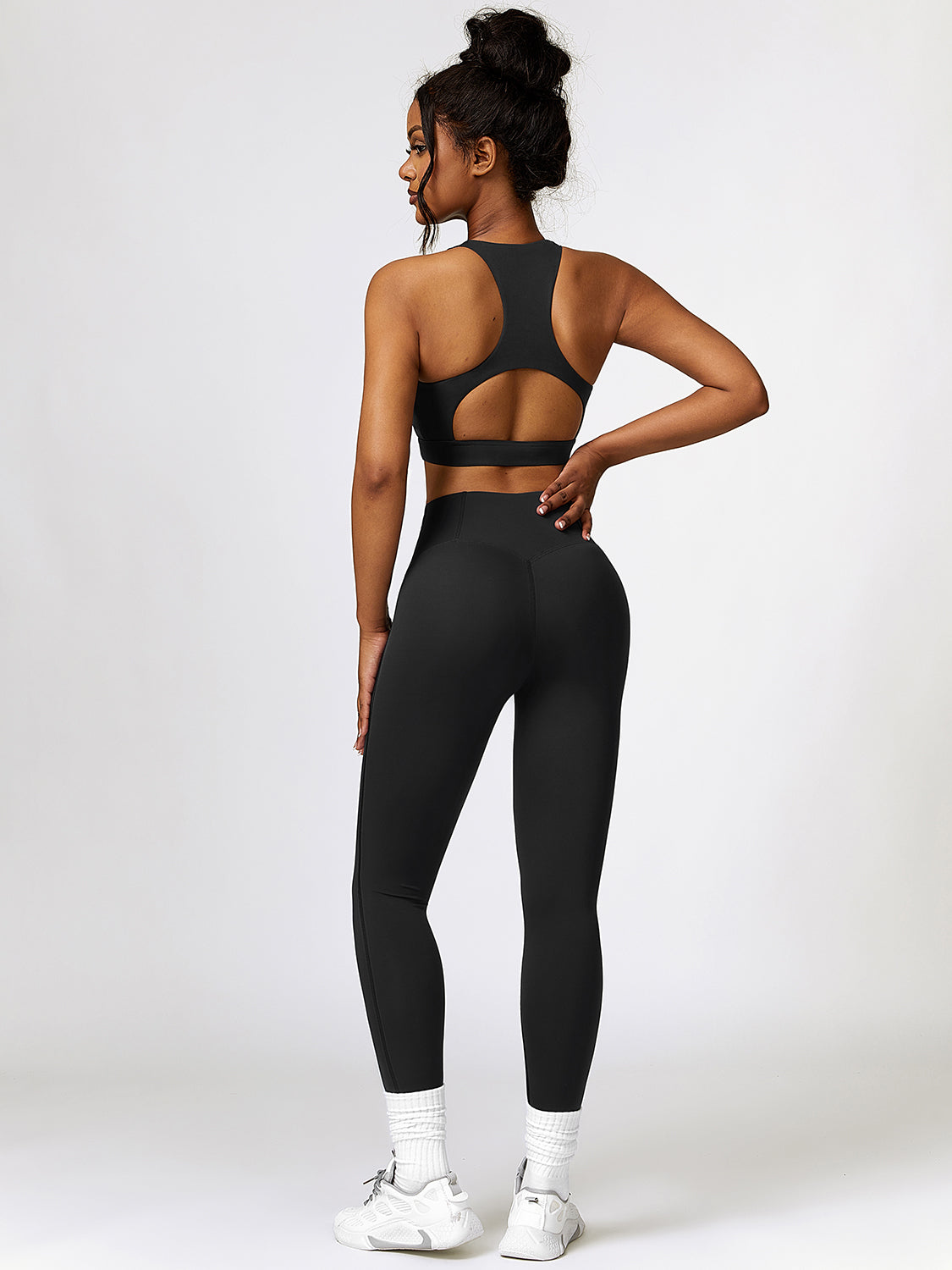 Cutout Cropped Sport Tank and Leggings Set