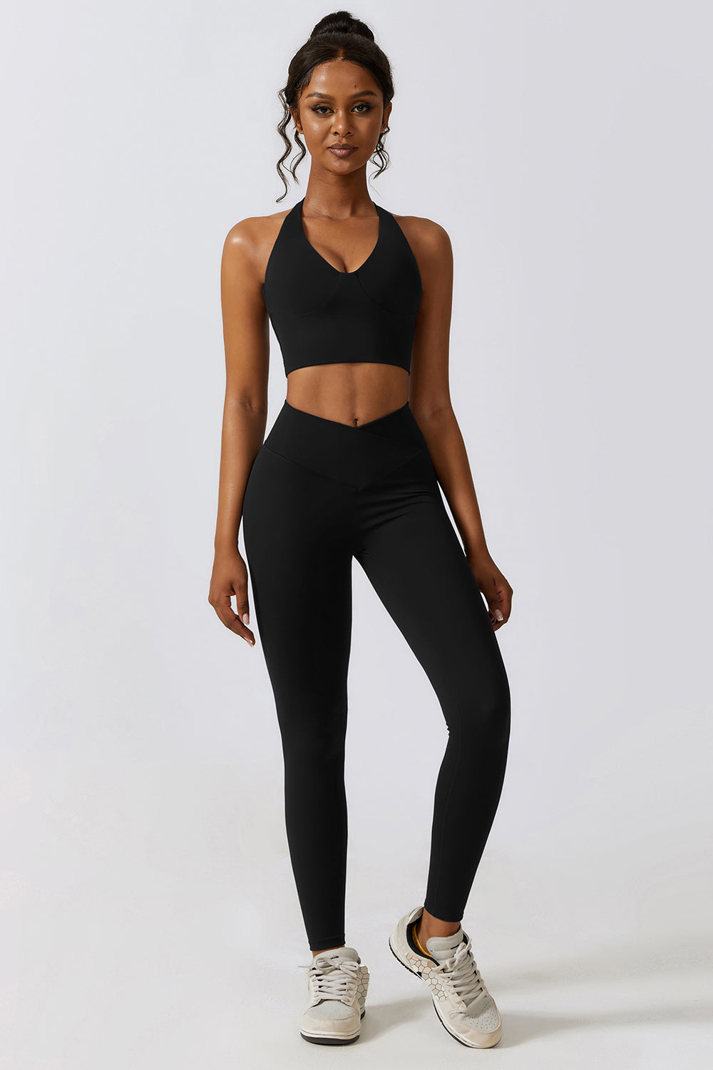 Crisscross Sports Bra and Leggings Set