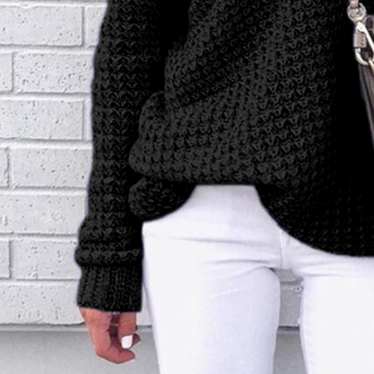 Openwork Off-Shoulder Sweater